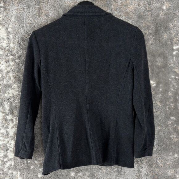 New York Co Size S Comfort Zone Stretch Cotton Blend Jacket Gray Button Notched - Picture 4 of 8